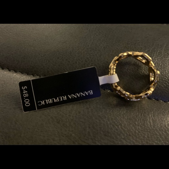 Bamboo Gold Tone Ring Sz. 5 - Picture 3 of 7